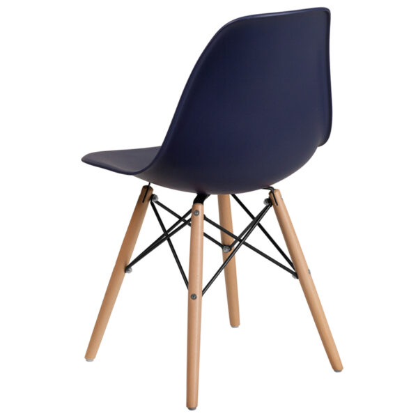 Plastic Side Chair Navy Plastic/Wood Chair