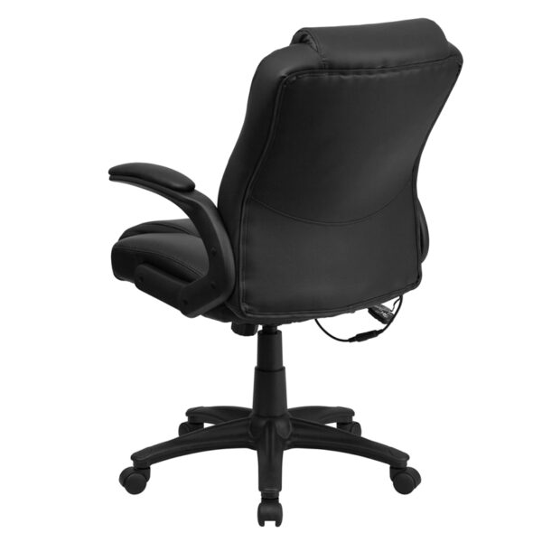 Contemporary Office Chair Black Mid-Back Massage Chair