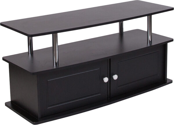 Wholesale Evanston Black TV Stand with Shelves