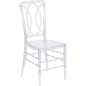 Wholesale Flash Elegance Crystal Ice Stacking Chair with Designer Back