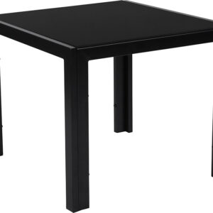 Wholesale Franklin Collection Sleek Black Glass End Table with Black Metal Legs