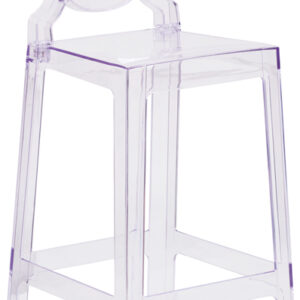 Wholesale Ghost Barstool with Tear Back in Transparent Crystal