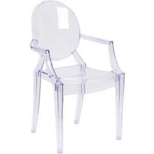 Wholesale Ghost Chair with Arms in Transparent Crystal