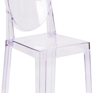 Wholesale Ghost Chair with Oval Back in Transparent Crystal