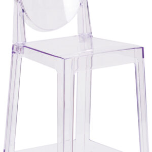 Wholesale Ghost Counter Stool with Oval Back in Transparent Crystal