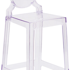 Wholesale Ghost Counter Stool with Tear Back in Transparent Crystal