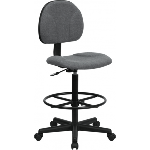 Wholesale Gray Fabric Drafting Chair (Cylinders: 22.5''-27''H or 26''-30.5''H)