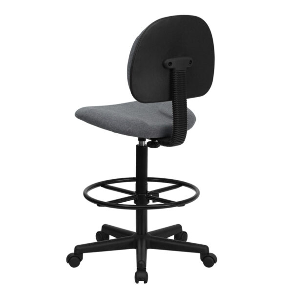 Contemporary Draft Stool Gray Fabric Draft Chair