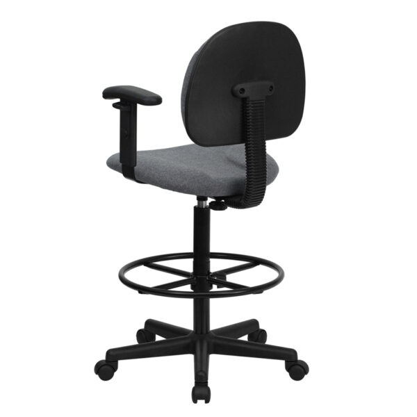 Contemporary Draft Stool Gray Fabric Draft Chair