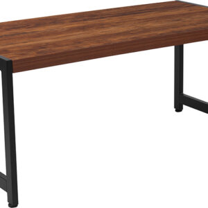 Wholesale Grove Hill Collection Rustic Wood Grain Finish Coffee Table with Black Metal Frame