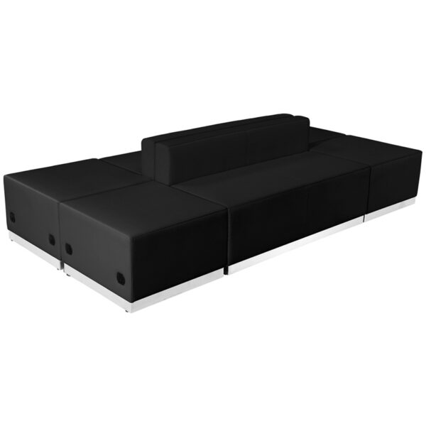 Wholesale HERCULES Alon Series Black Leather Reception Configuration