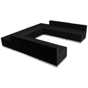 Wholesale HERCULES Alon Series Black Leather Reception Configuration