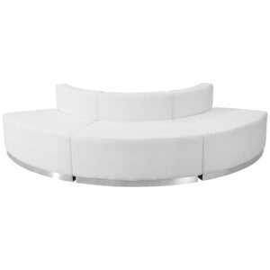 Wholesale HERCULES Alon Series Melrose White Leather Reception Configuration