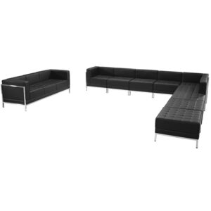 Wholesale HERCULES Imagination Series Black Leather Sectional & Sofa Set