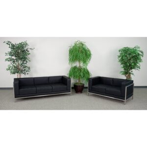 Wholesale HERCULES Imagination Series Black Leather Sofa & Loveseat Set