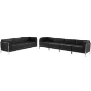 Wholesale HERCULES Imagination Series Black Leather Sofa Set