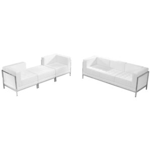 Wholesale HERCULES Imagination Series Melrose White Leather Sofa & Lounge Chair Set