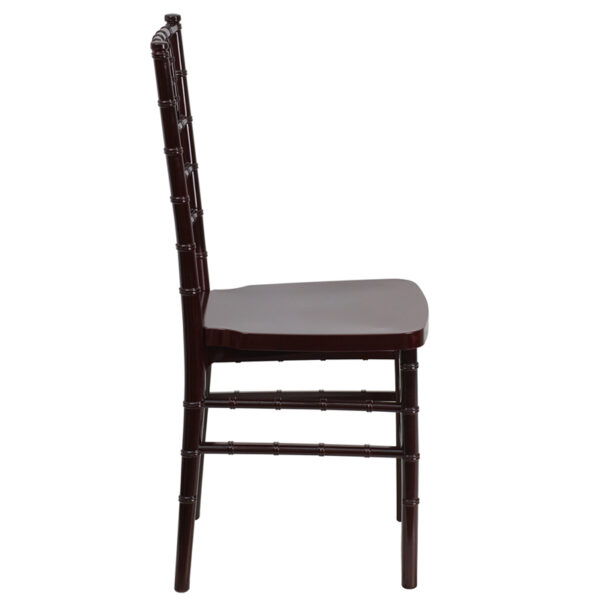 Lowest Price HERCULES PREMIUM Series Mahogany Resin Stacking Chiavari Chair