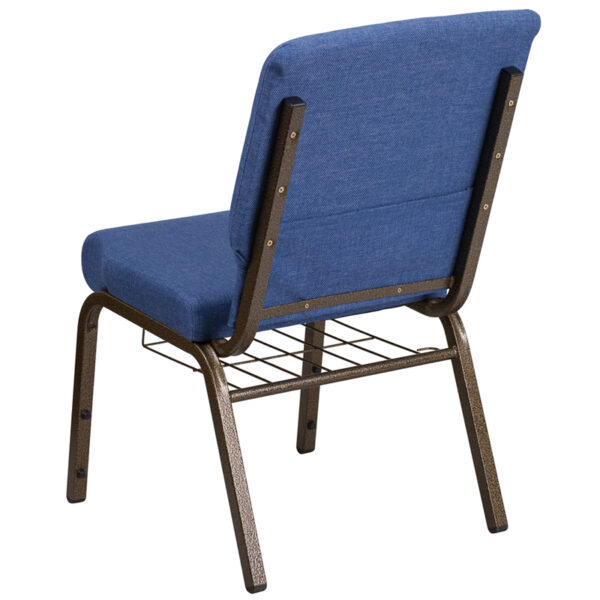 Multipurpose Church Chair Blue Fabric Church Chair