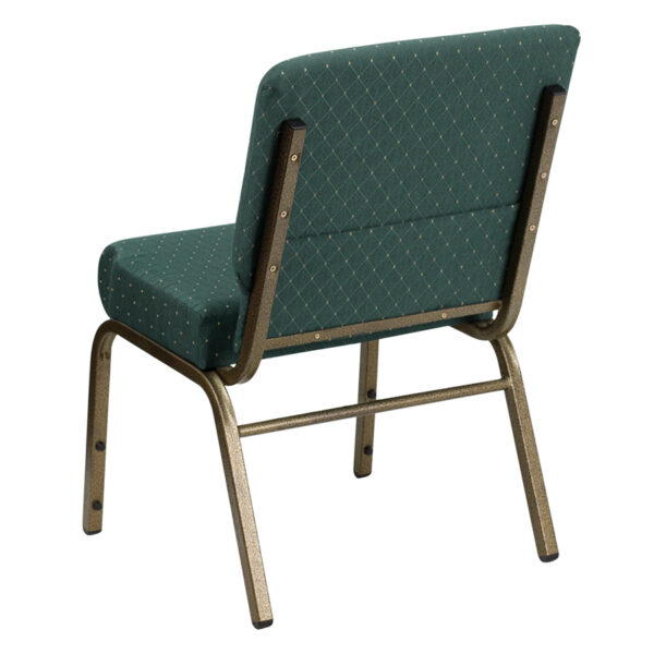 Multipurpose Church Chair Green Dot Fabric Church Chair