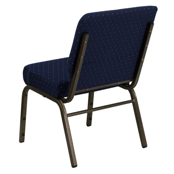 Multipurpose Church Chair Blue Dot Fabric Church Chair