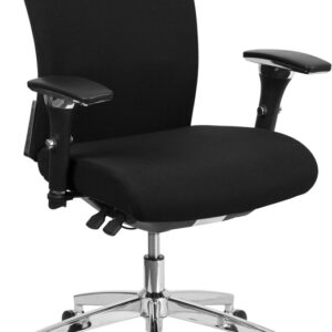 Wholesale HERCULES Series 24/7 Intensive Use 300 lb. Rated Black Fabric Multifunction Ergonomic Office Chair with Seat Slider