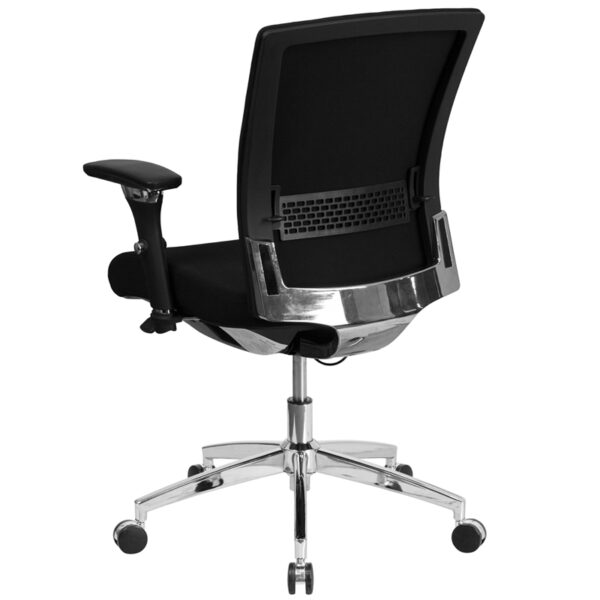 Contemporary 24/7 Multi-Shift Use Office Chair Black 24/7 Mid-Back-300LB
