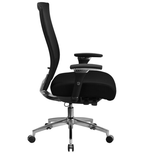 Lowest Price HERCULES Series 24/7 Intensive Use 300 lb. Rated Black Mesh Multifunction Ergonomic Office Chair with Seat Slider