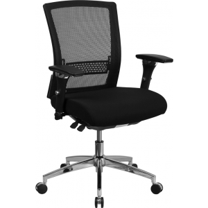 Wholesale HERCULES Series 24/7 Intensive Use 300 lb. Rated Black Mesh Multifunction Ergonomic Office Chair with Seat Slider