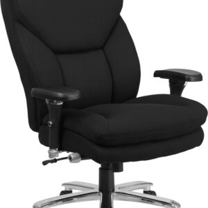 Wholesale HERCULES Series 24/7 Intensive Use Big & Tall 400 lb. Rated Black Fabric Executive Ergonomic Office Chair with Lumbar Knob