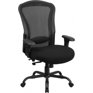 Wholesale HERCULES Series 24/7 Intensive Use Big & Tall 400 lb. Rated Black Mesh Multifunction Synchro-Tilt Ergonomic Office Chair