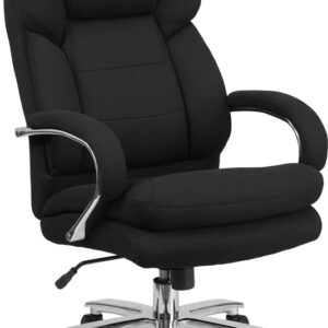 Wholesale HERCULES Series 24/7 Intensive Use Big & Tall 500 lb. Rated Black Fabric Executive Ergonomic Office Chair with Loop Arms