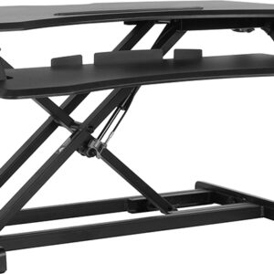 Wholesale HERCULES Series 32.6"W Black Sit / Stand Height Adjustable Ergonomic Desk with Height Lock Feature