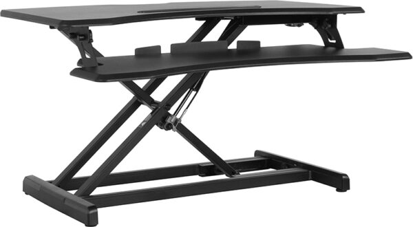 Wholesale HERCULES Series 32.6"W Black Sit / Stand Height Adjustable Ergonomic Desk with Height Lock Feature