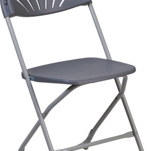 Wholesale HERCULES Series 650 lb. Capacity Charcoal Plastic Fan Back Folding Chair