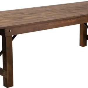 Wholesale HERCULES Series 9' x 40" Rectangular Antique Rustic Solid Pine Folding Farm Table