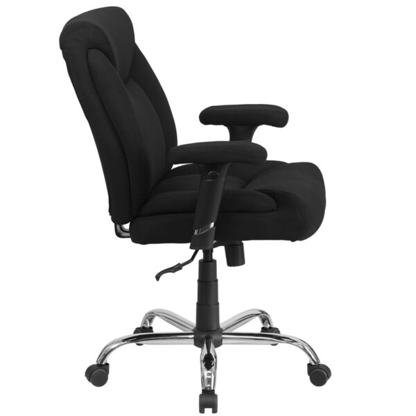 Contemporary Big & Tall Office Chair Black 400LB Mid-Back Chair