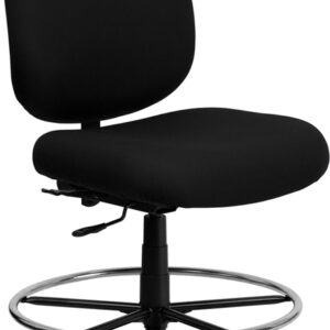 Wholesale HERCULES Series Big & Tall 400 lb. Rated Black Fabric Ergonomic Drafting Chair with Adjustable Back Height