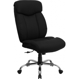Wholesale HERCULES Series Big & Tall 400 lb. Rated Black Fabric Executive Ergonomic Office Chair and Chrome Base