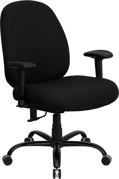 Wholesale HERCULES Series Big & Tall 400 lb. Rated Black Fabric Executive Ergonomic Office Chair with Adjustable Back and Arms