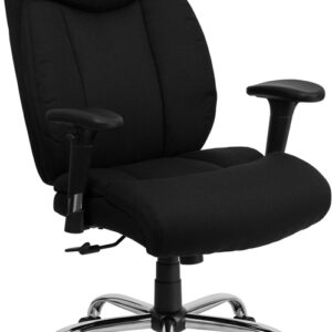 Wholesale HERCULES Series Big & Tall 400 lb. Rated Black Fabric Executive Ergonomic Office Chair with Full Headrest and Arms