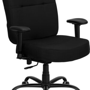 Wholesale HERCULES Series Big & Tall 400 lb. Rated Black Fabric Rectangular Back Ergonomic Office Chair with Arms