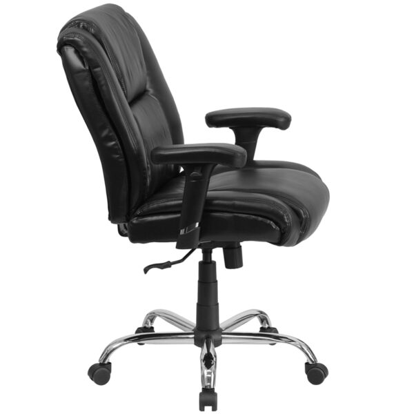 Contemporary Big & Tall Office Chair Black 400LB Mid-Back Chair
