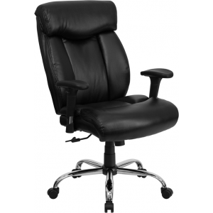 Wholesale HERCULES Series Big & Tall 400 lb. Rated Black Leather Executive Ergonomic Office Chair with Full Headrest & Arms