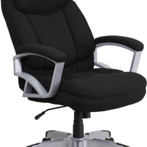 Wholesale HERCULES Series Big & Tall 500 lb. Rated Black Fabric Executive Swivel Ergonomic Office Chair with Arms