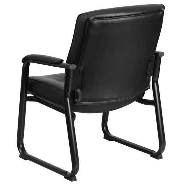Executive Guest Office Chair Black Leather Side Chair