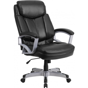 Wholesale HERCULES Series Big & Tall 500 lb. Rated Black Leather Executive Swivel Ergonomic Office Chair with Arms