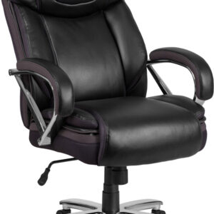 Wholesale HERCULES Series Big & Tall 500 lb. Rated Black Leather Executive Swivel Ergonomic Office Chair with Extra Wide Seat
