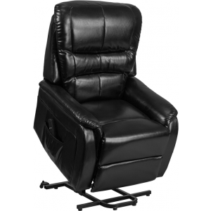 Wholesale HERCULES Series Black Leather Remote Powered Lift Recliner