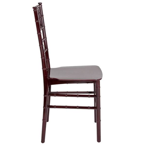 Lowest Price HERCULES Series Mahogany Resin Stacking Chiavari Chair